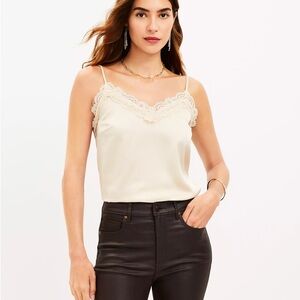 NWOT Loft Lace Trim V-neck Cami - Maple Sugar